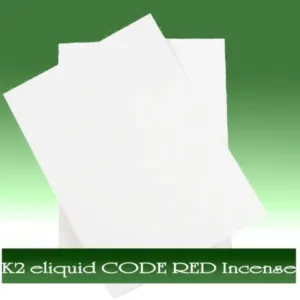 K2 E-liquid Code Red Incense On Paper